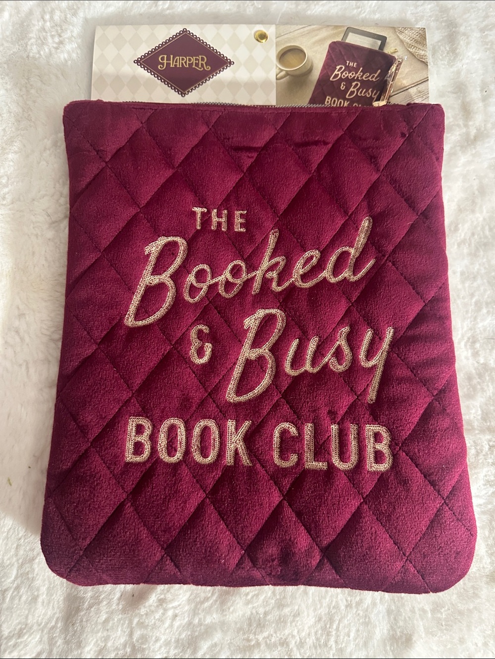 Harper velour E-reader pouch 8” x 10”